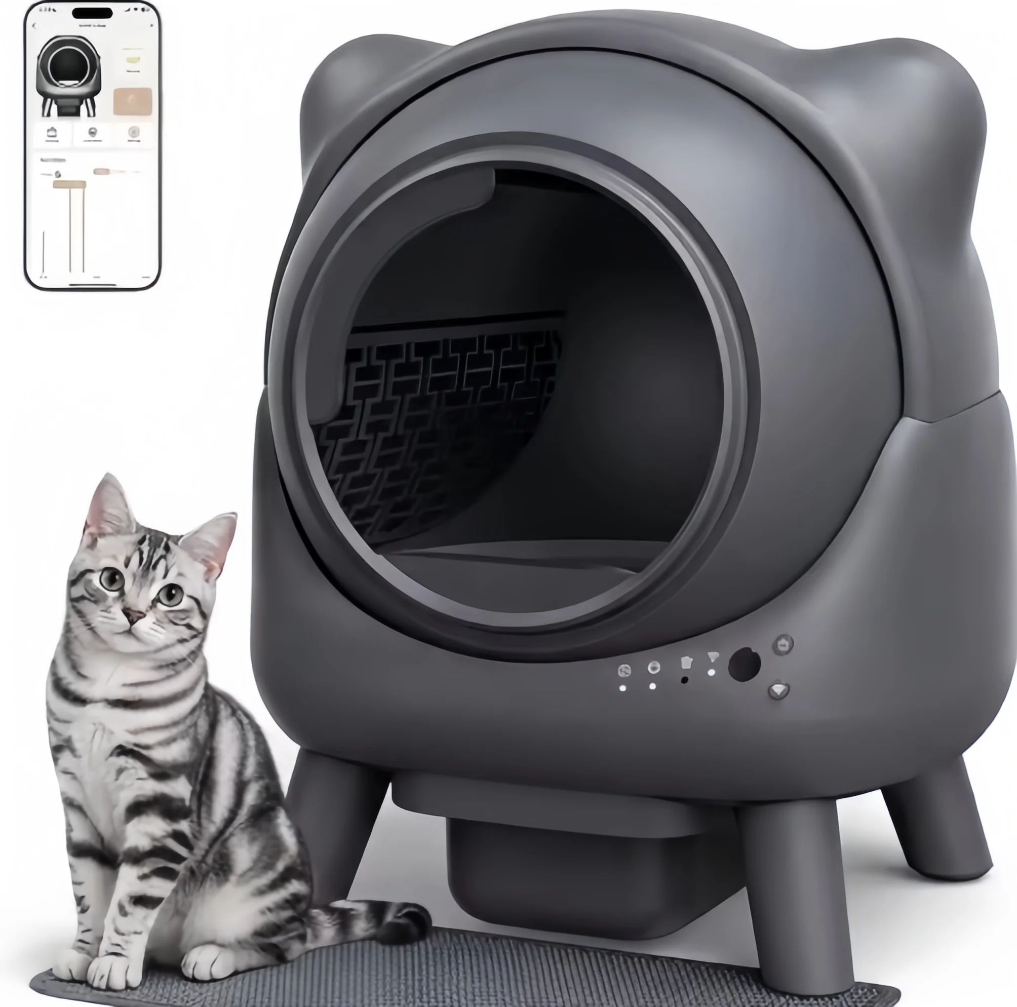 

Smart Self-Cleaning Automatic Cat Box Polypropylene Plastic Construction 50L Capacity Cat Toilet