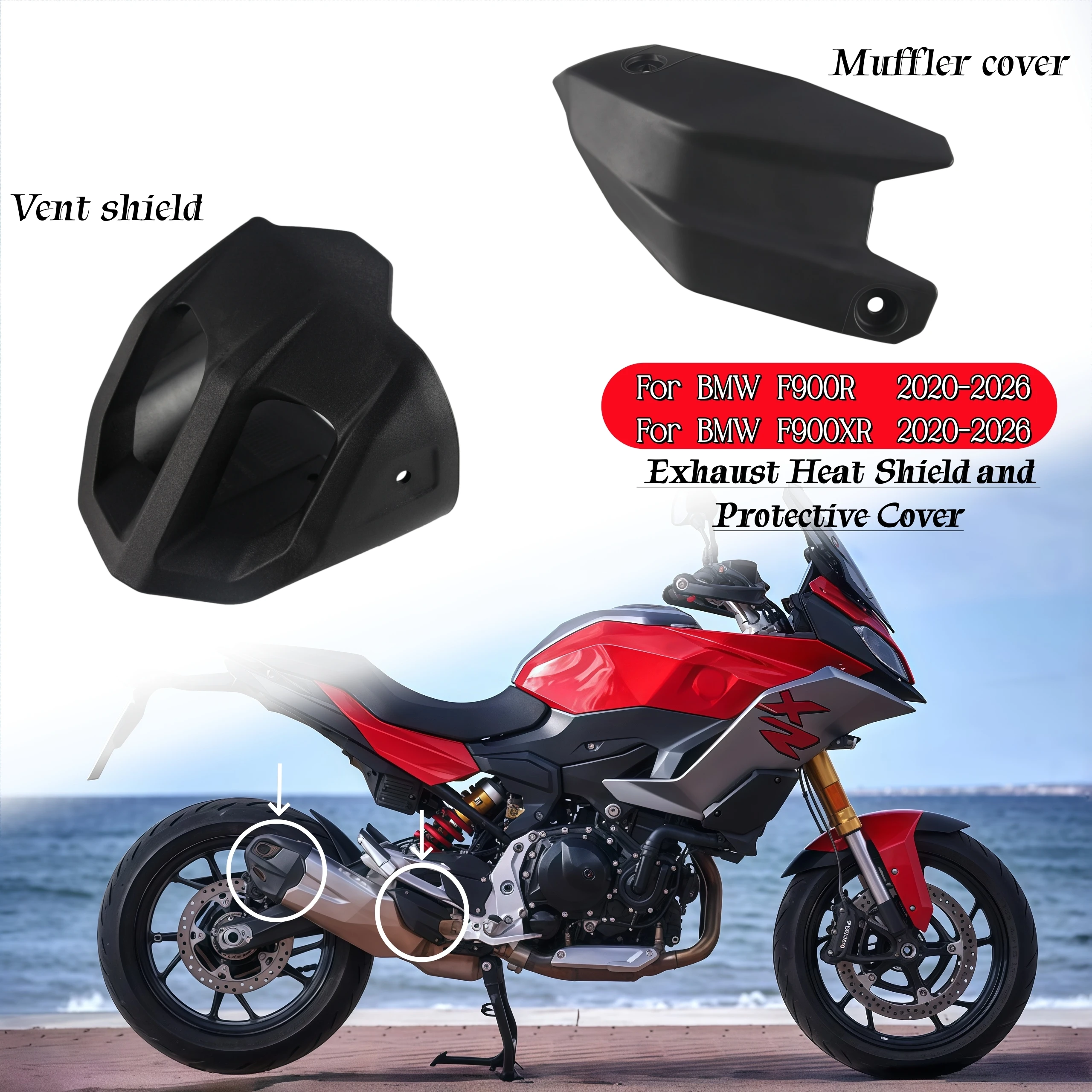 Motorcycle Exhaust Muffler Decorative Cover For BMW F900R F900XR 2020-2026 Exhaust Tip Heat Shield and Protector Accessories