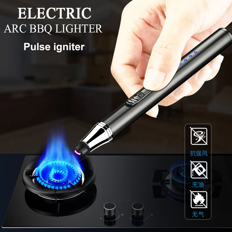 USB Windproof Flameless Electric Arc BBQ Igniter Plasma Ignition Kitchen Lighter For Candle Gas Stove BBQ Tool Selectric Rod