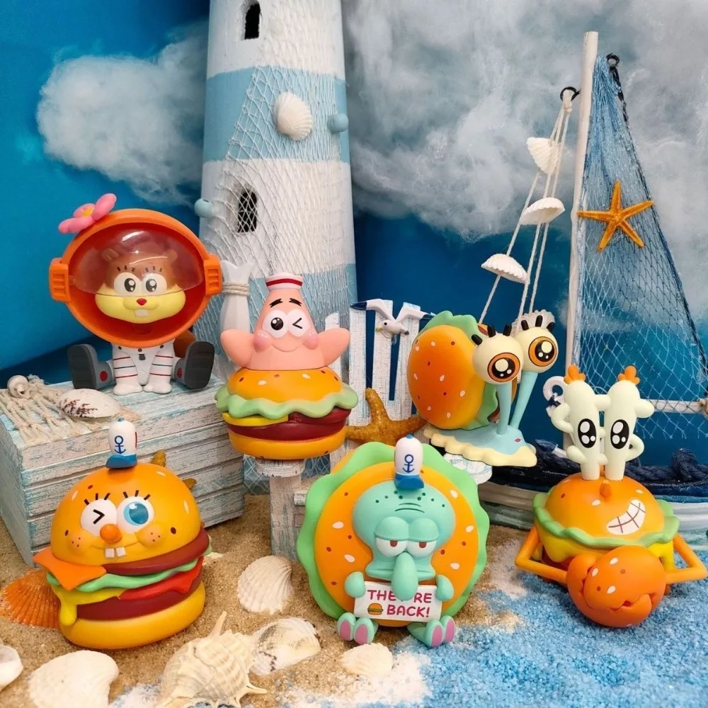 SpongeBob Schwammkopf Burger Serie Blind Box Pie Big Star Octopus Brother Handgemacht Trendy Play Car Desktop Ornament Geschenk