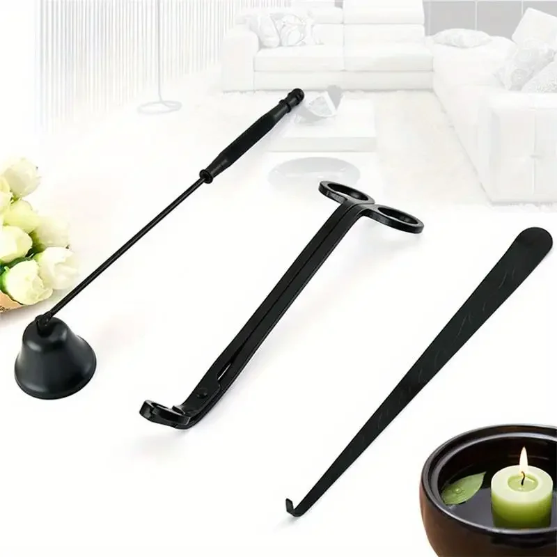 3Pcs/Set Candle Wick Trimmer Scissors Extinguisher Hooks Stainless Steel Portable Home Care Candle Tool Candle Holder Tool