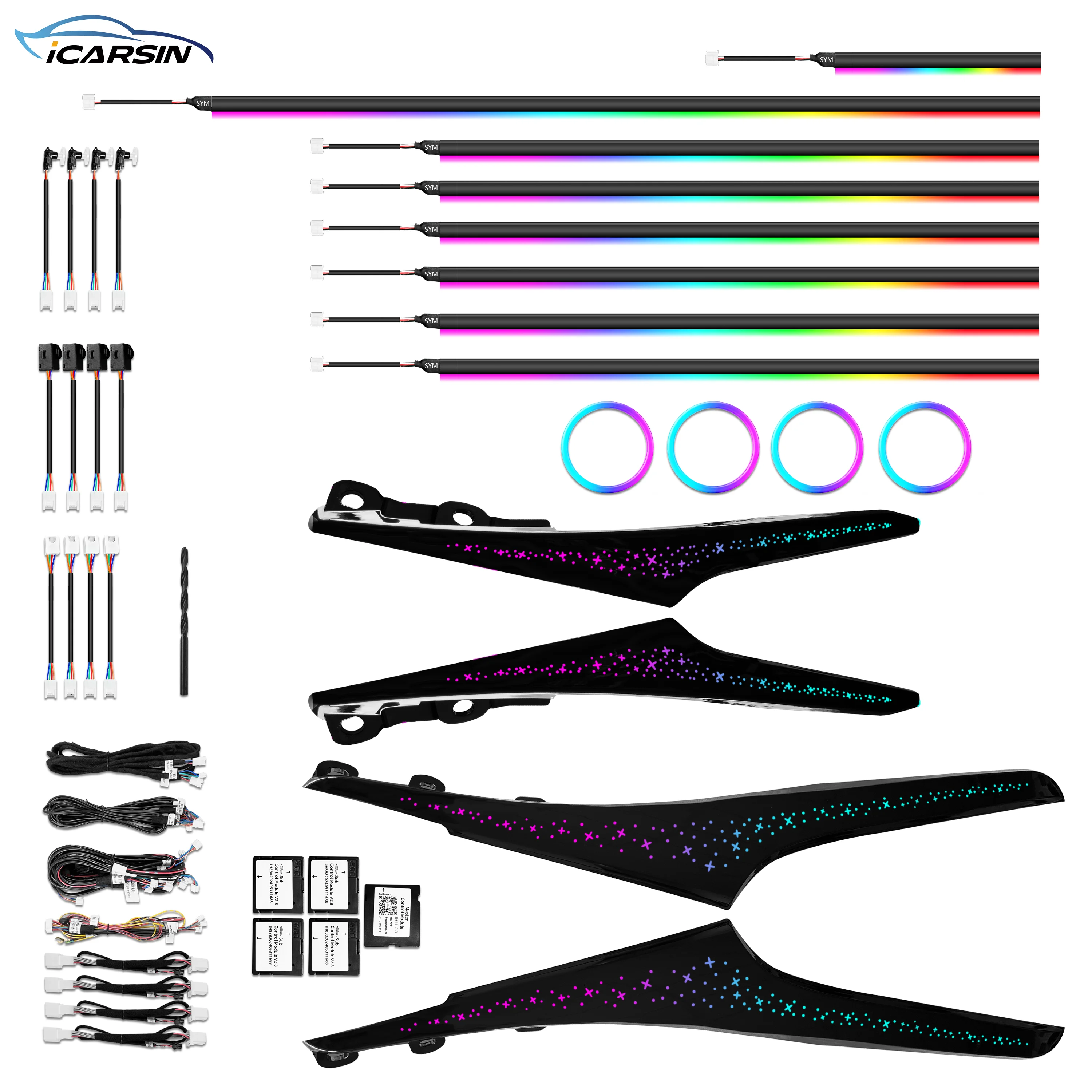 ICarsin Upgrade 256 Colors Symphony Led Car Interior Ambient Lighting for Lexus IS 2014-2025 Atmosphere Auto Trim Accessories