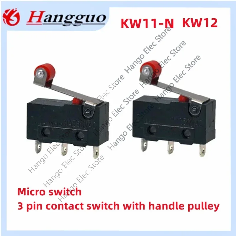

10-20pcs KW11-N kw12 5a 250v spdt 1no 1nc momentane Scharnier rollen hebel taktsc halter 3-polige Maus-Reset-Taste