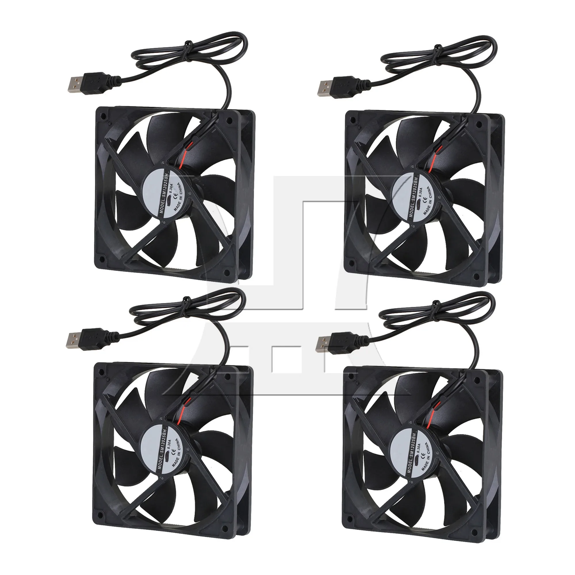 4 Pcs USB Cooling Fans Portable DC 5V 4.72x0.98inch for Computer Case