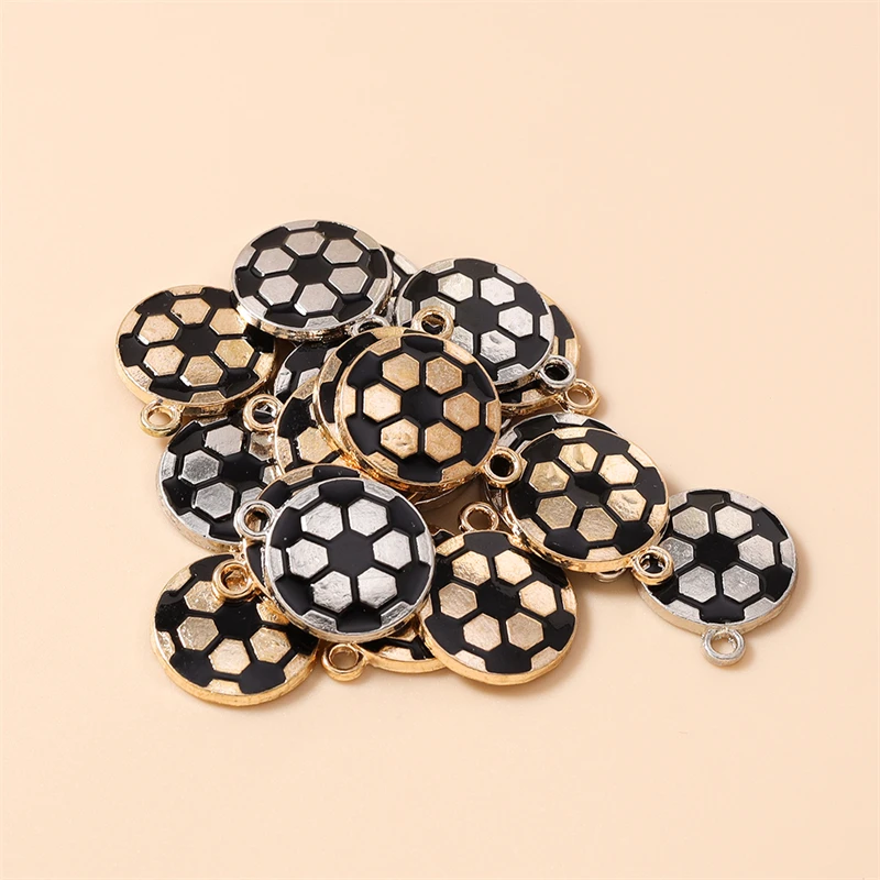 20 Stück 15x18mm Niedliche Emaille-Sportfußball-Anhänger für die Herstellung von Halsketten, Ohrringen, Armbändern, DIY-Bastelarbeiten und Schmuckzubehör – Detail 10