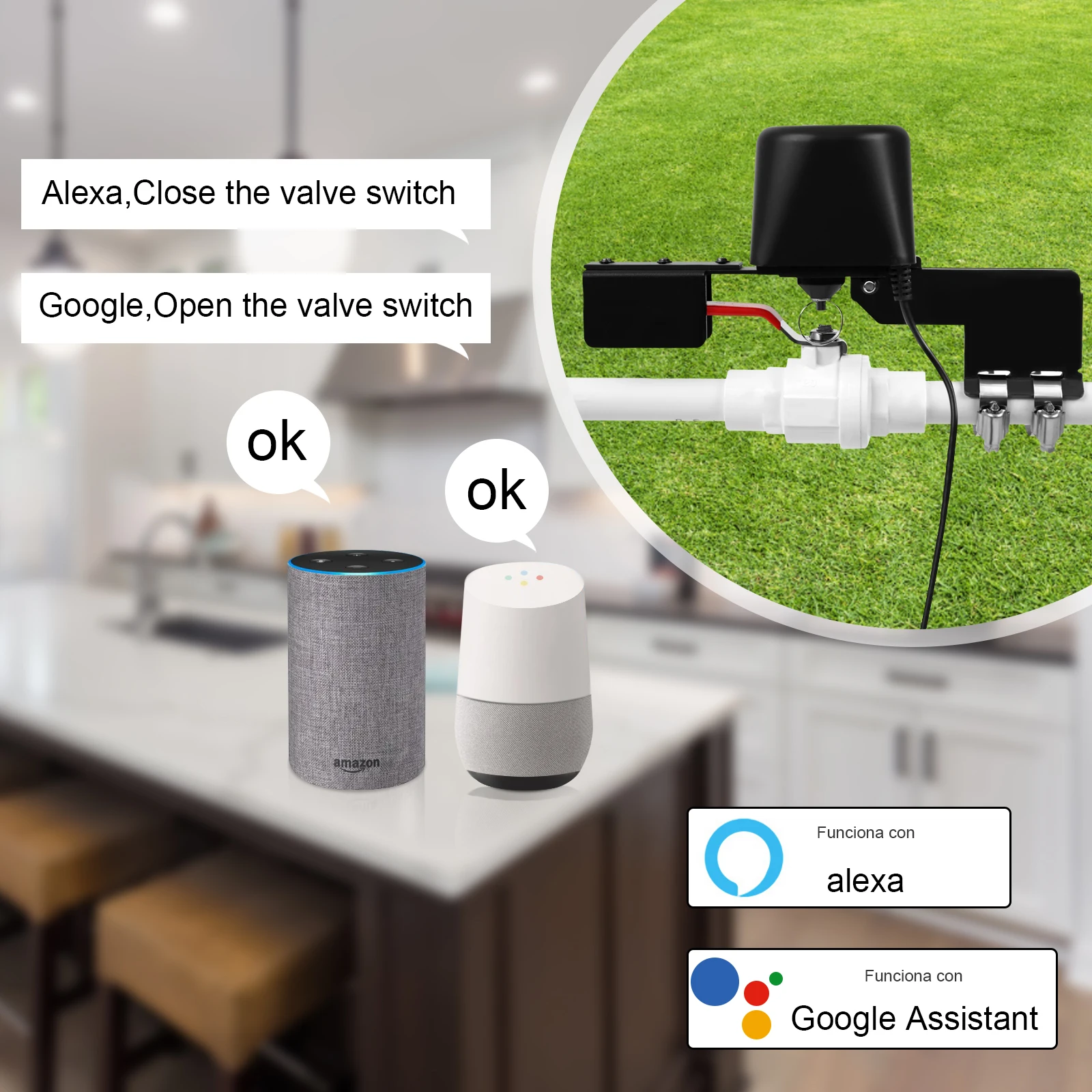 New Tuya Zigbee WiFi Smart Gas Valve Garden Water Shut Off Timer Irrigation Controller With Alexa Google Assistant Smart Life