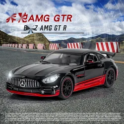 1:24 Mercedes-Benz AMG GTR  Sports Alloy Car Model Metal Children Diecast Toy Car Simulation Sound & Light Gift For Boy A84