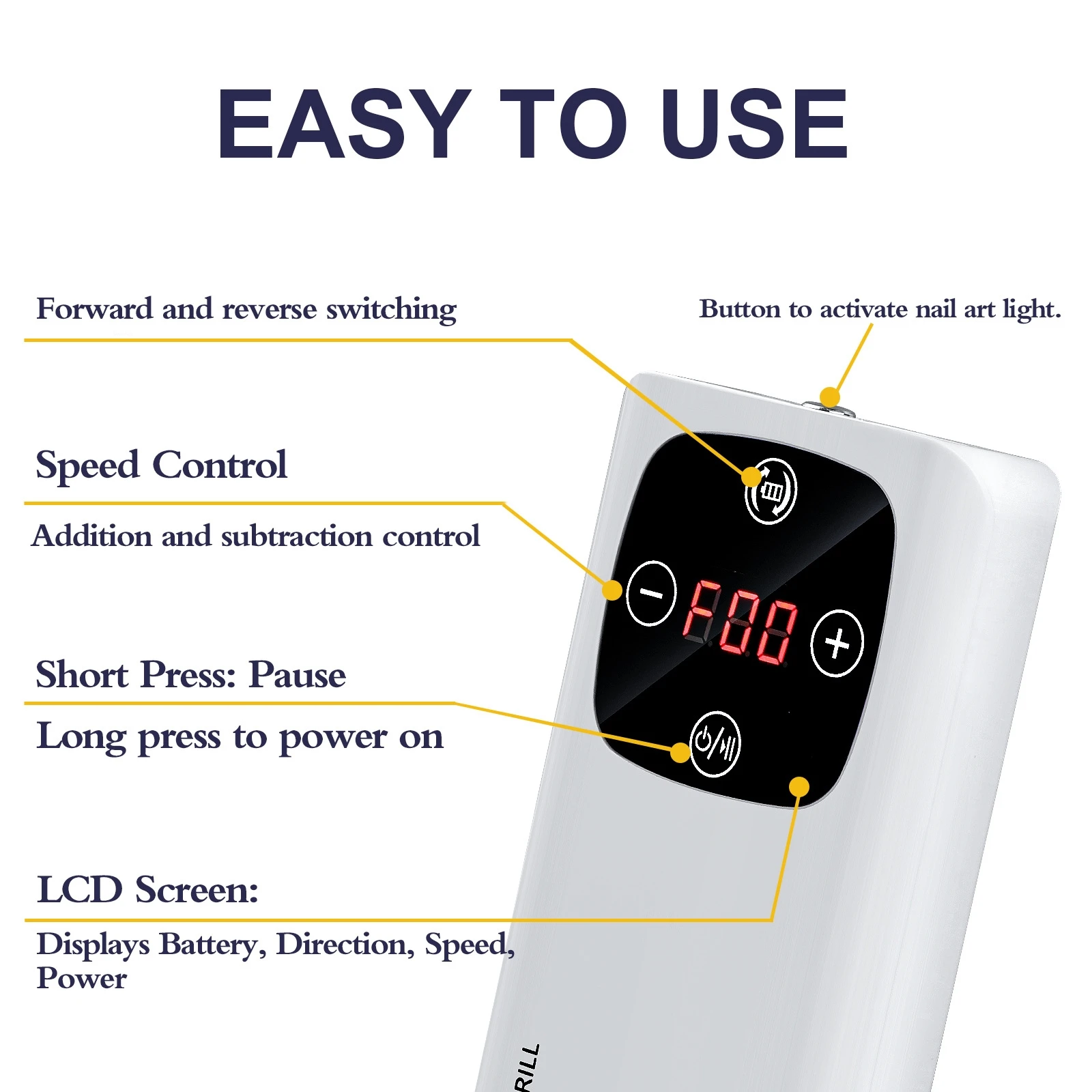 Professional UV LED Nail Lamp with 45000 RPM Nail Drill Machine 2-in-1 Salon Manicure Equipment Set