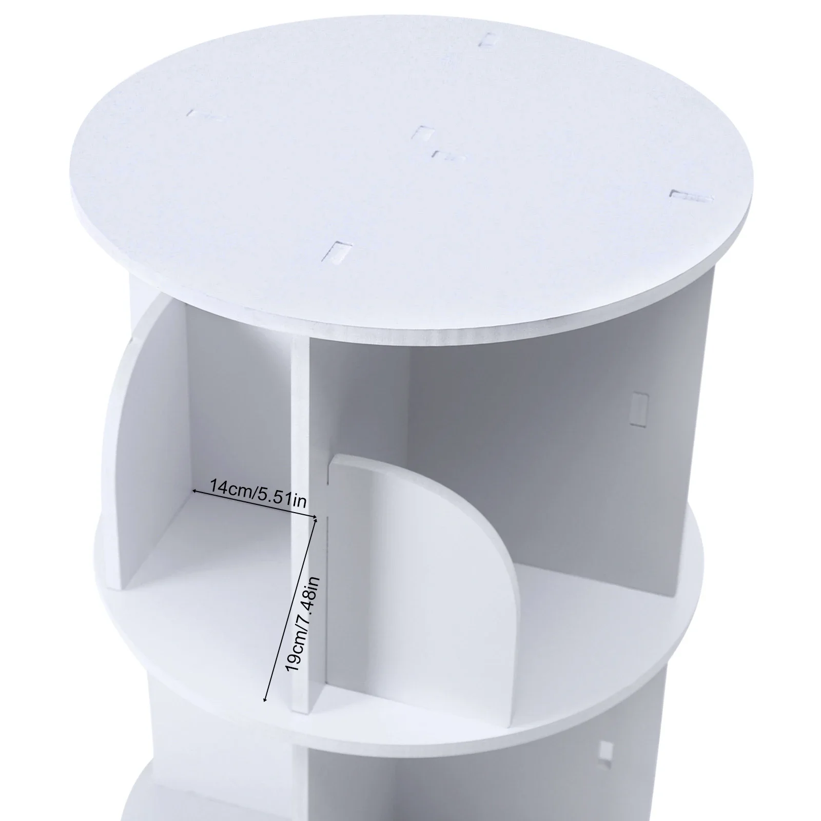 Durable Rotating Bookcase with Steel Column Bearing, 360° Silent Rotation, Tool-Free Mortise and Tenon Installation