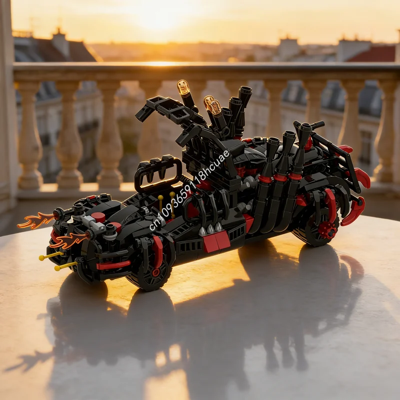 

392 детали MOC: Модель автомобиля «Черно-красный коготь», конструктор, развивающая игрушка, подарок на Рождество, образовательный конструктор