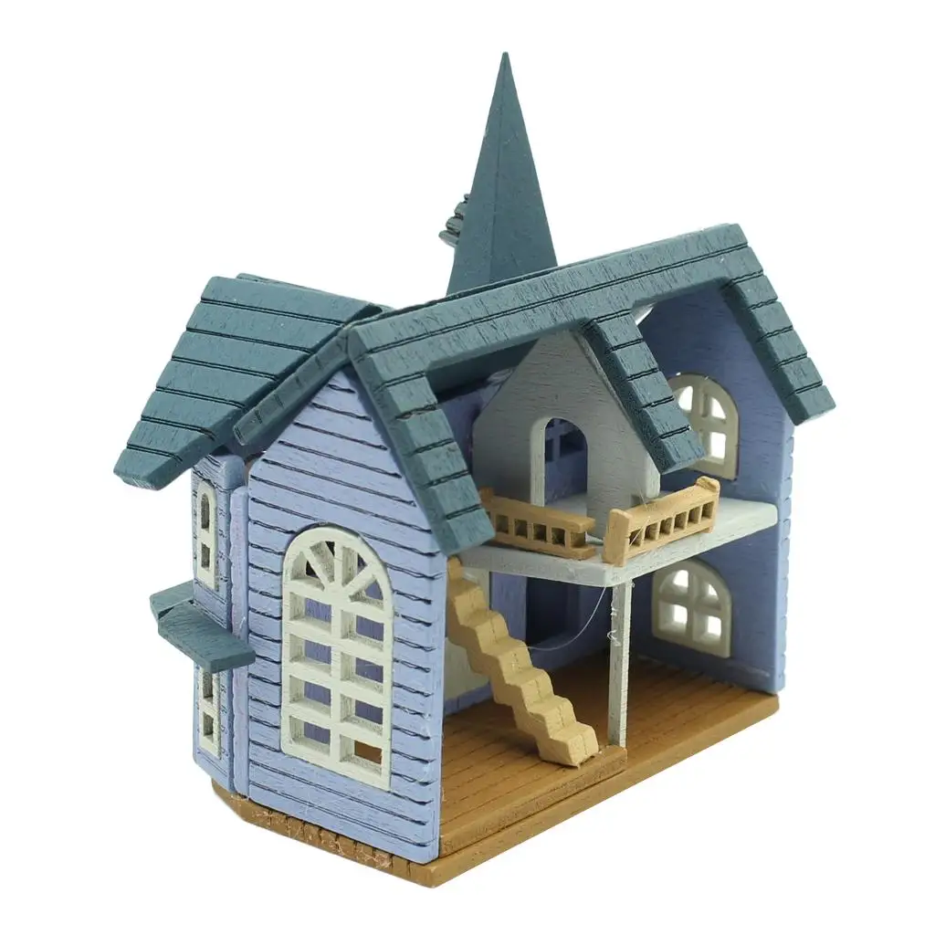 Decorazioni per la casa delle bambole fai-da-te con accessori e mobili in miniatura - Casa blu