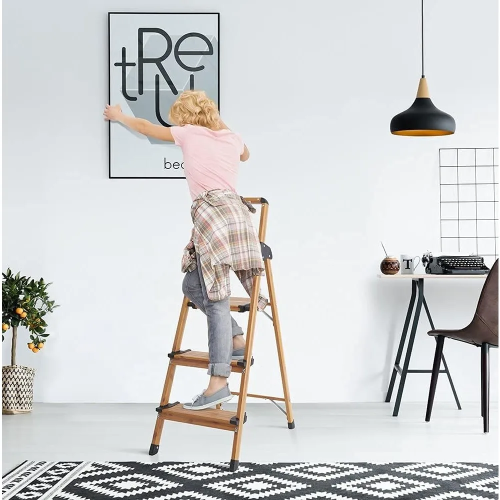 6-stufige Aluminiumleiter mit 22 Fuß Verlängerung, Stabilisatorstange, Rollen, Stützen 330 Pfund