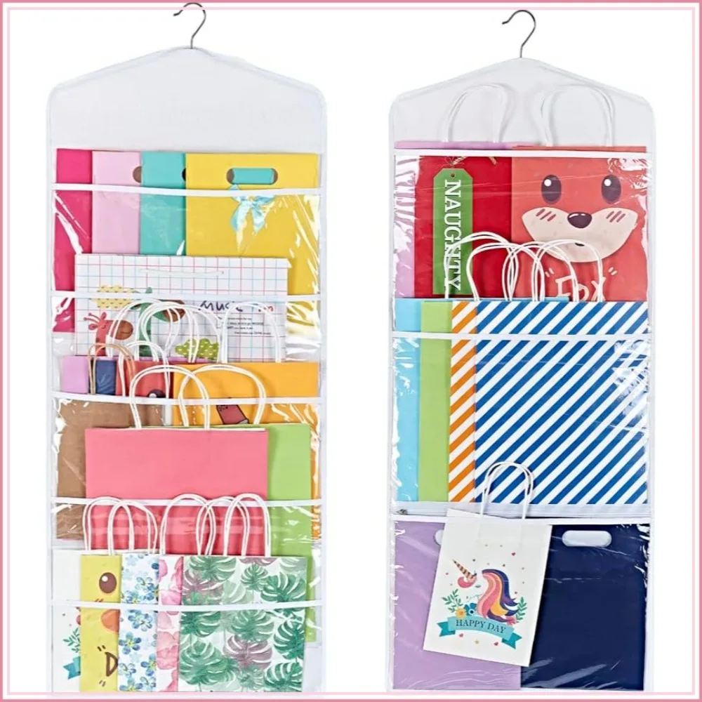 Double Sided Hanging Gift Bag Storage Organizer