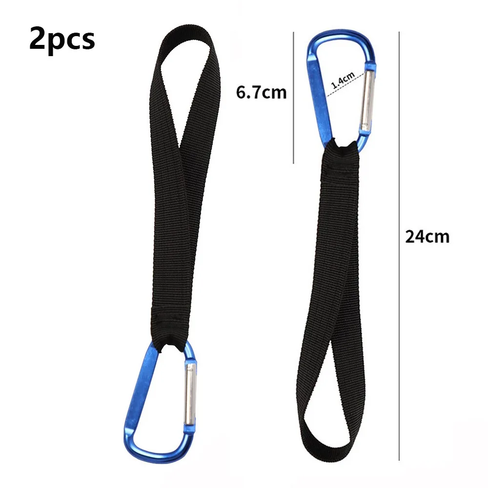 2pcs New Multifunctional Webbing Spring Snap Hook Black 22/24/26cm Hanging DIY Backpack Keychain Camping Gear for Electric Bike