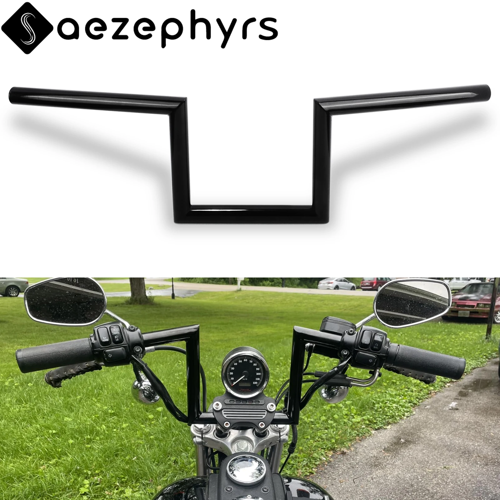

Руль мотоцикла 1 "25 мм, 8 дюймов, вешалка Rise Ape, Z-Bars для Harley Honda Yamaha Kawasaki Dyna Chopper Cruisers Bobber Cafe Racer