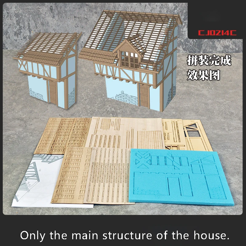 1/35 Model Scenario Suite DIY Handmade Materials Scenario Architecture War Damaged Buildings And Houses Scale Model