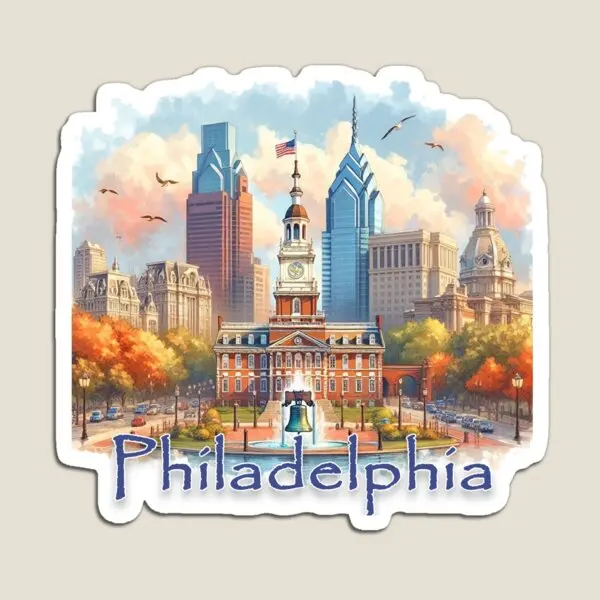 Welcome To Philadelphia  Magnet Refrigerator Kids Home Cute Funny Baby Holder Decor Children for Fridge Organizer  Magnetic