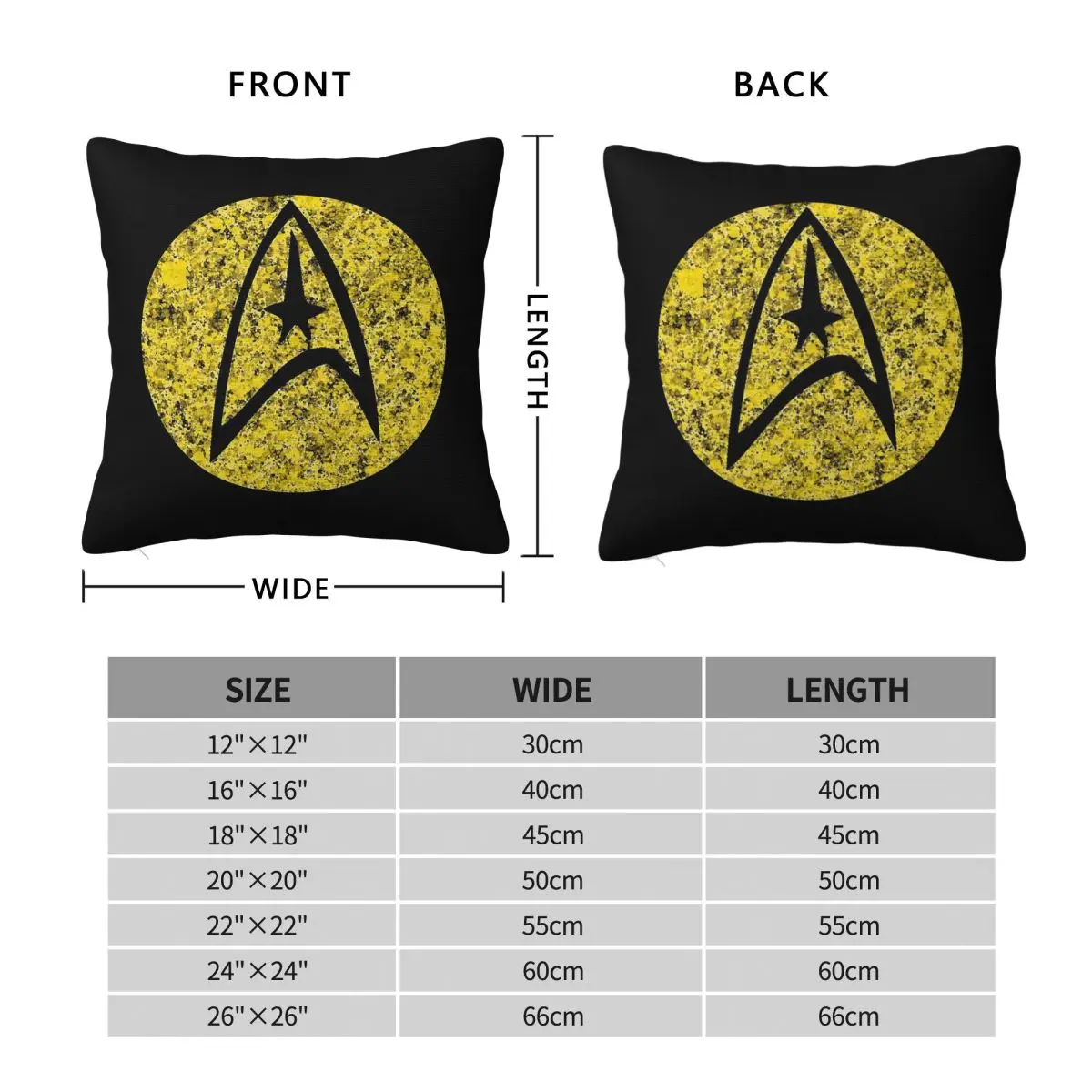 Command Gold Insignia Pillowcase Polyester Linen Velvet Pattern Zip Decorative Throw Pillow Case Sofa Cushion Case
