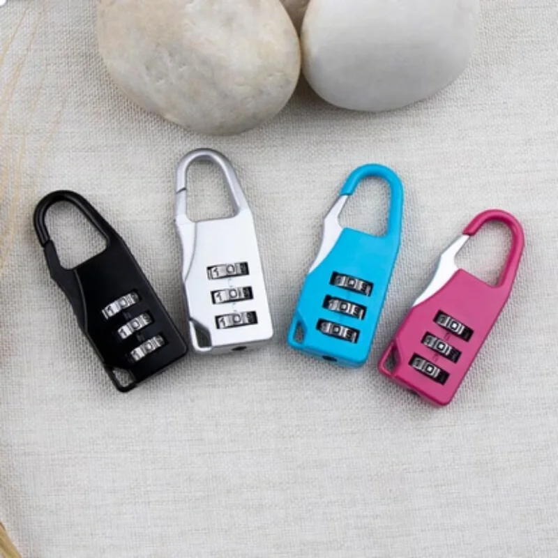 Mini Alloy 3 Digit Combination Code Number Lock Zipper Bag Lock Password Padlock Luggage Code Lock Handbag Anti-Theft Lock