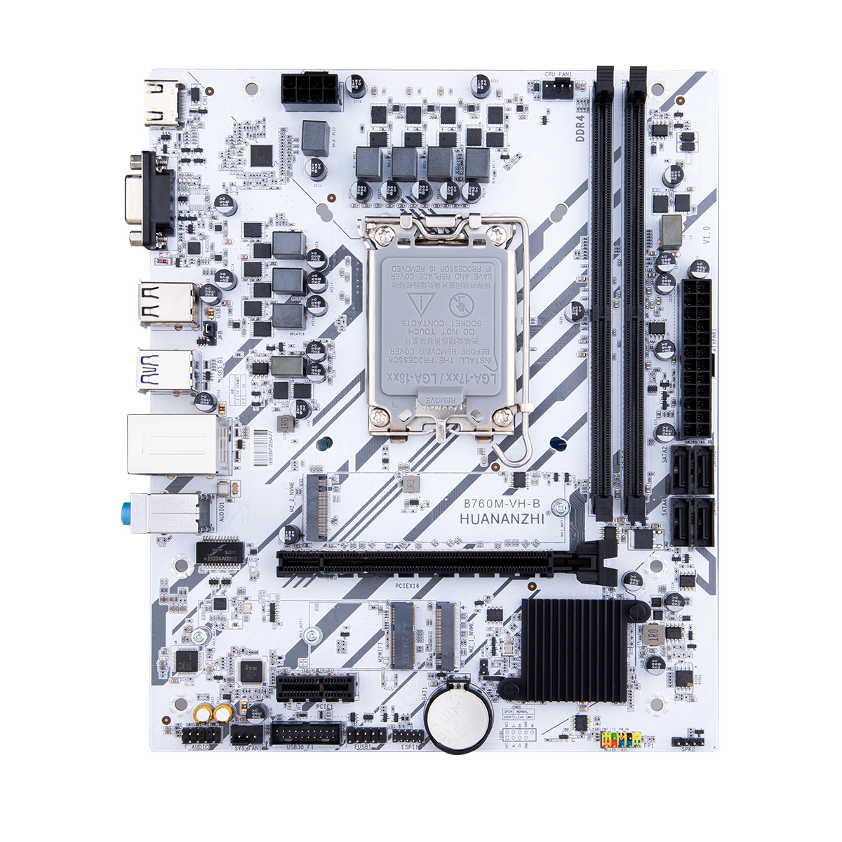 Imagem -02 - Huananzhi-suporte para Placa-mãe B760m vh b M-atx Ddr4 B760 Intel Lga 1700 Cpu 12100f 12400f 12490f 12600f 12700f 13600f