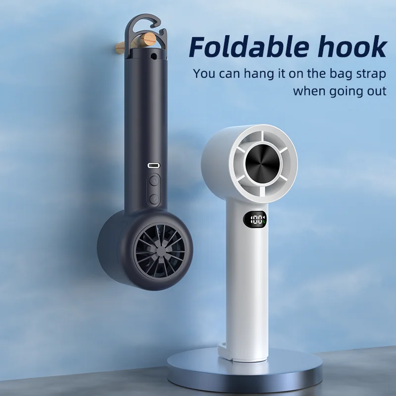 Portable Handheld Fan 100 Speeds Mini Fan USB Rechargeable Hand Fan with LED Display Personal Small Fan for Outdoor Travel
