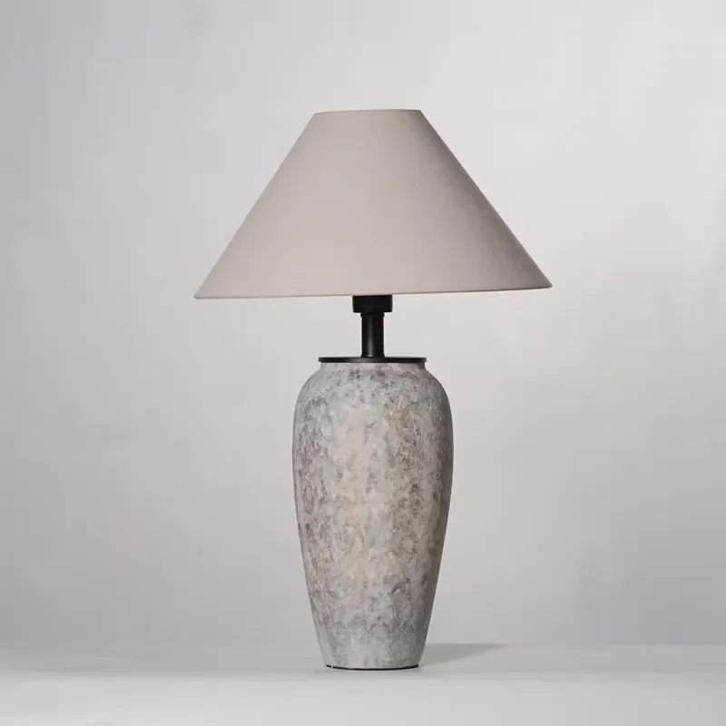 Jingdezhen Modern Woven Textured Ceramic Electric Remote Flexible LED Table Lamp Warm White Light-Elegant Decorative