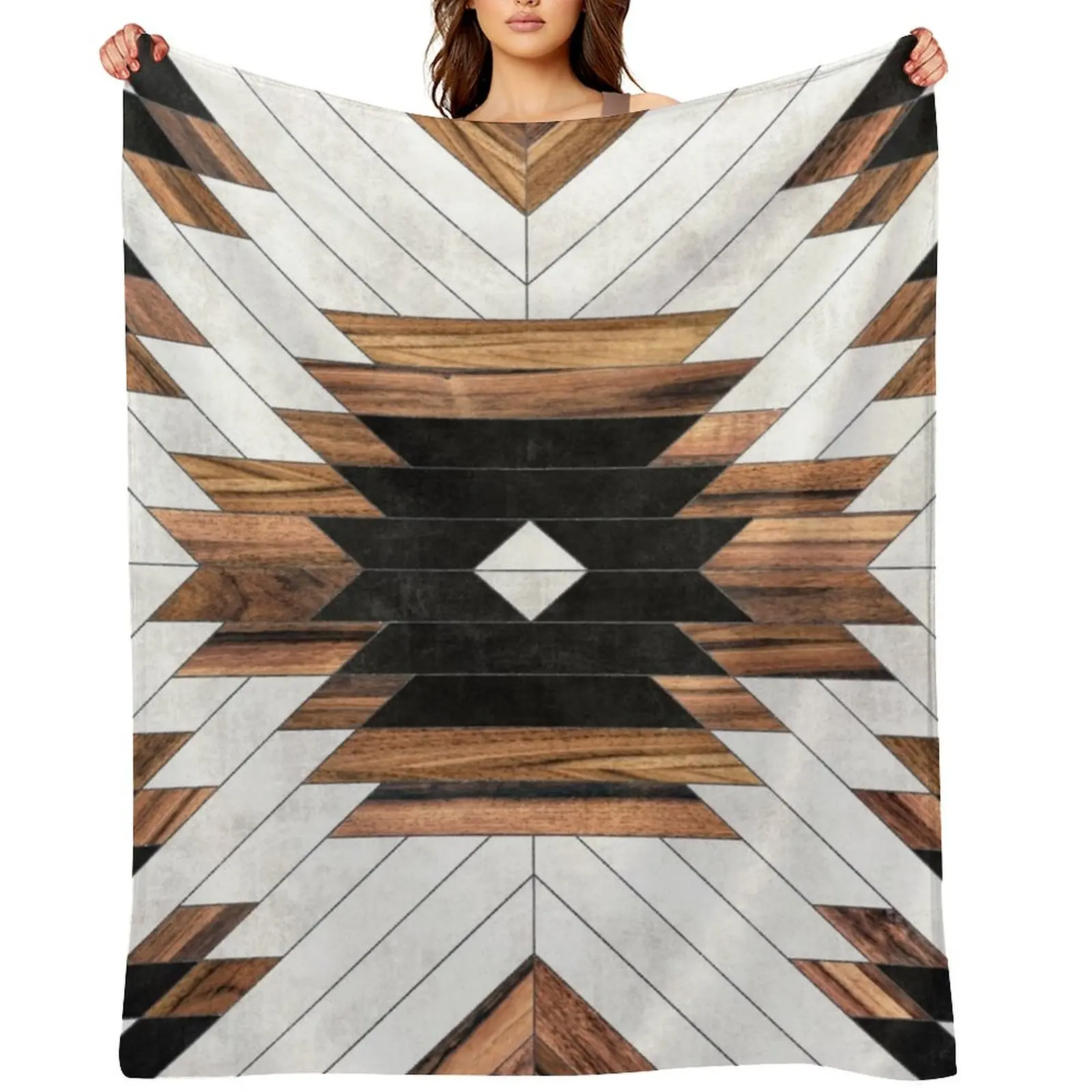 

Urban Tribal Pattern No.5 - Aztec - Concrete and Wood Throw Blanket valentine gift ideas Baby funny gift Giant Sofa Blankets