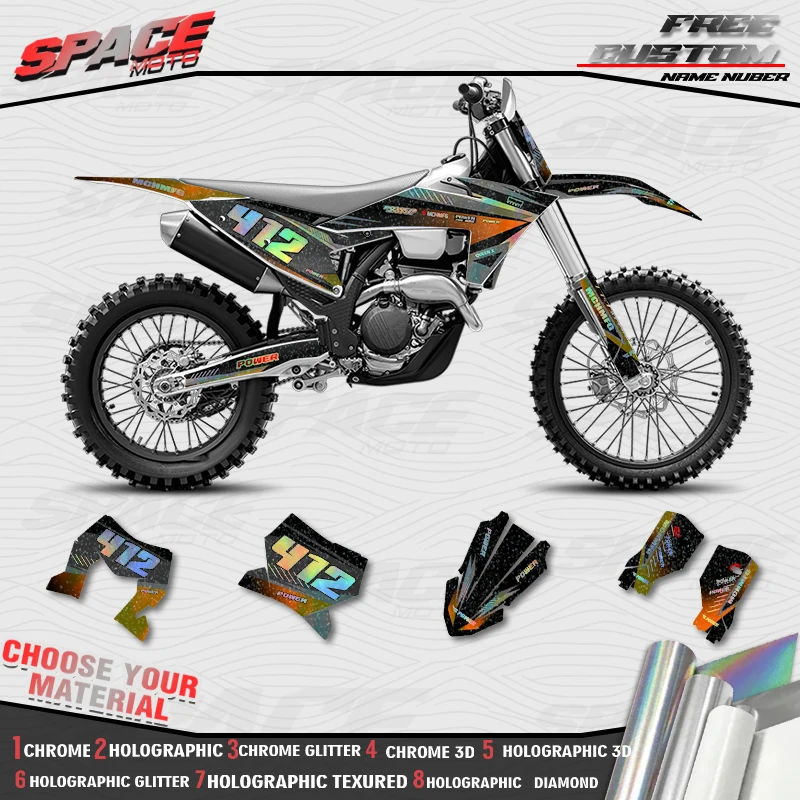 SPACE MOTO Custom Motorcycle Graphics Background Decals Stickers For KTM 23-24SXF 24-26EXC