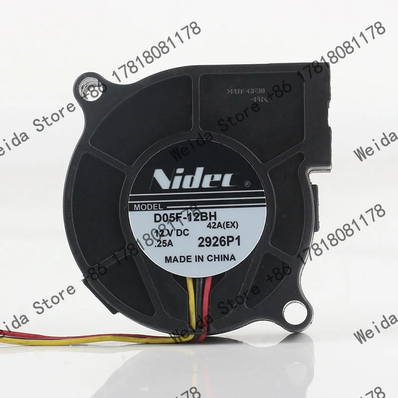 

New Original 12V 0.25A 5025 Nidec 50X50X25MM Centrifugal Turbine Projector 5CM 3-wire D05F-12BH cooling fan