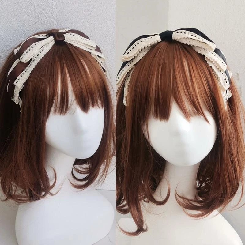 Japanisches Lolita-Stirnband, Spitze, Schleife, Haarband, Kopfbedeckung, Haarnadel, Kopfschmuck, Haarschmuck für Freunde,