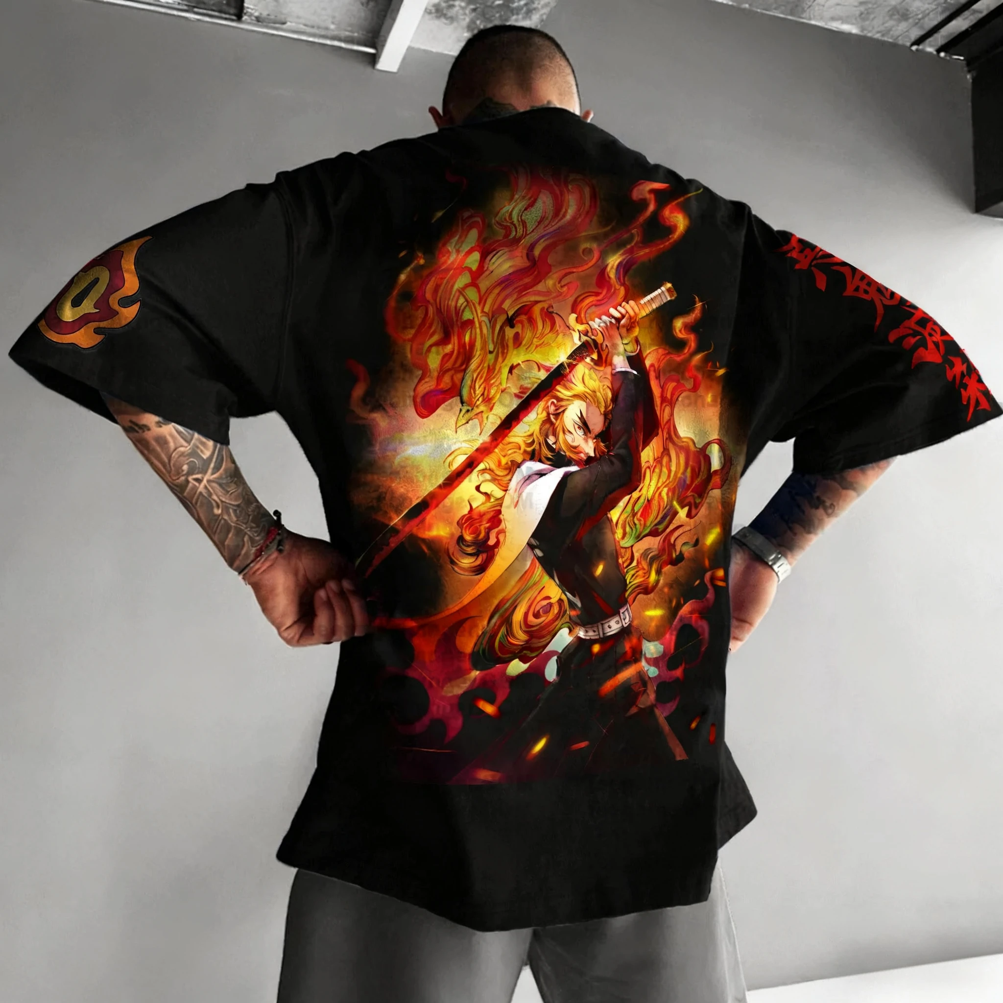 

Demon Slayer Anime Printed Pure Cotton Short-sleeved T-shirt 2025 Men's and Women's Loose Sporty Summer Fashion Round-neck Top