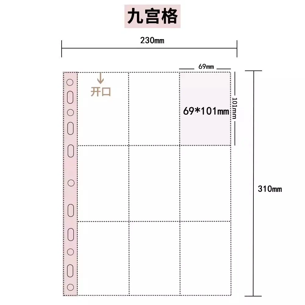 A4 Broodkaartenalbum Grote Capaciteit Hardcover 9-Vakjesmap voor Kpop Idol Fotokaarten Polaroid Postkaarten Verzamelen