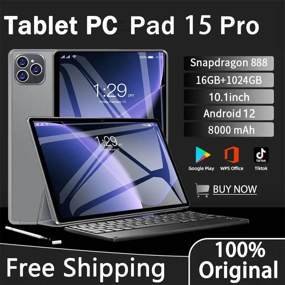 

2024 Global Version Pad15 Pro 10.1 Inch HD Original Tablet 5G Wifi Android Google Play 8000mAh Tablets PC Global 4K HD Mi Tab