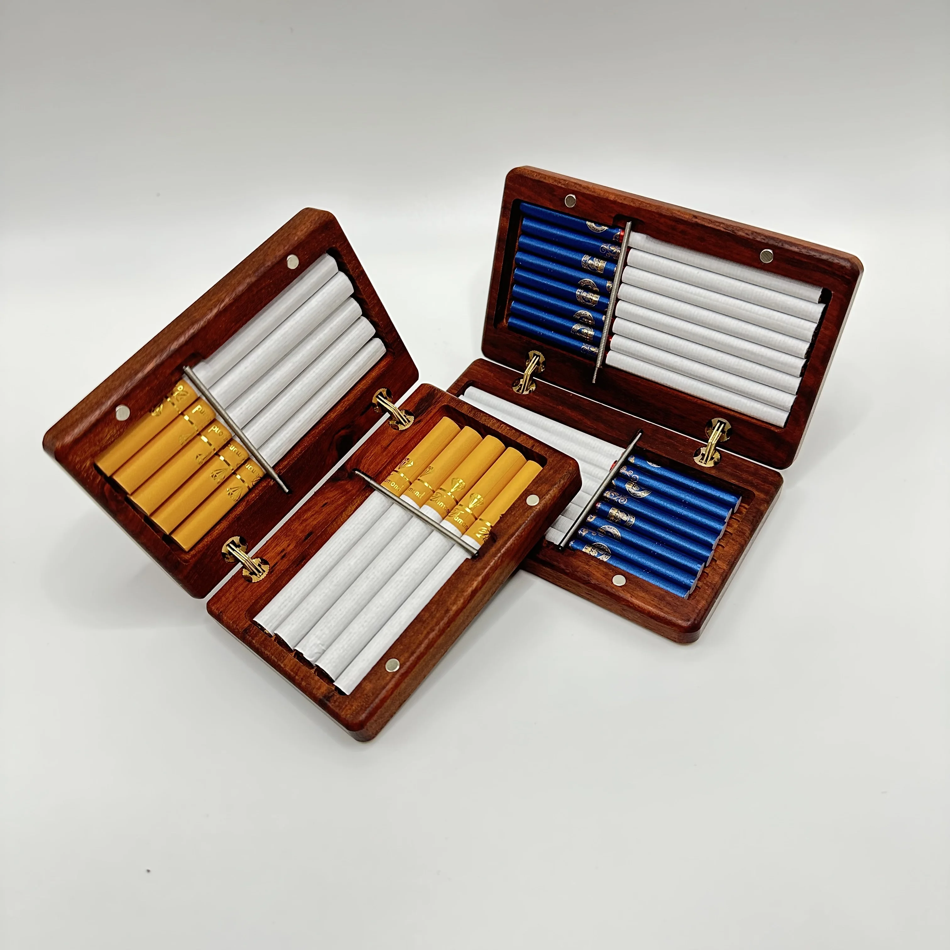 wood rosewood cigarette box 16 pieces thick and fine cigarette lighter men's multi-functional custom engraved birthday gift