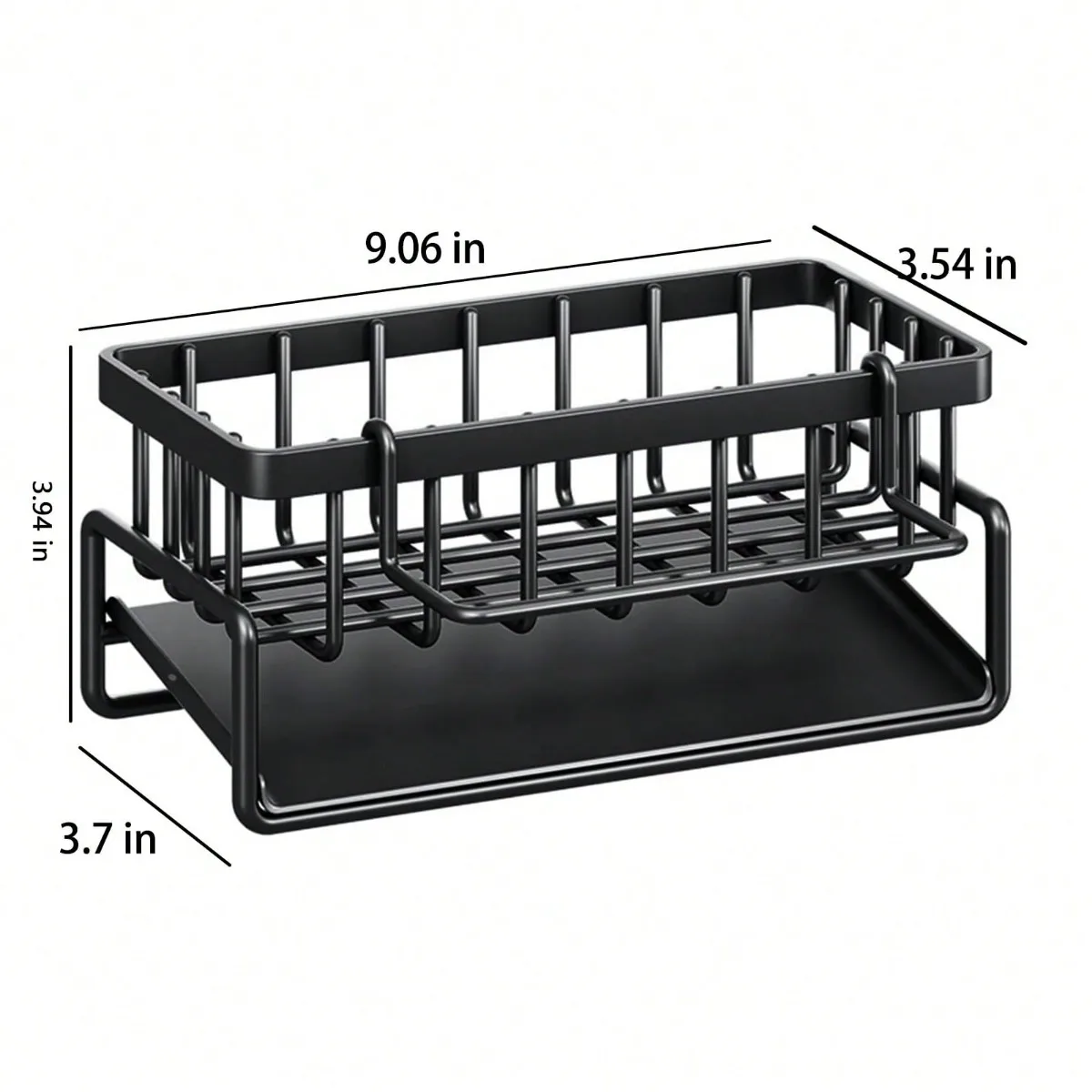 Kitchen Sink Caddy Organizer with Self-draining Tray,Sponge Holder for Kitchen Sink,Bathroom and Kitchen Supplies,With Towel Rac