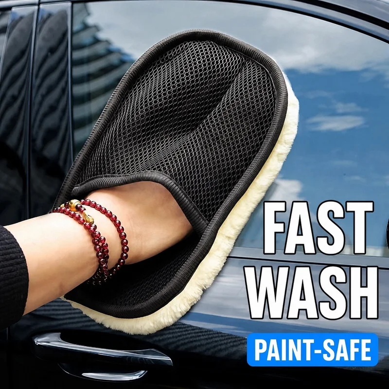 1/3PCS Microfiber Car Wash Mitt Lint‑Free Scratch‑Free Absorbent Cleaning Glove For Auto Detailing Washing Waxing Car Care Tool