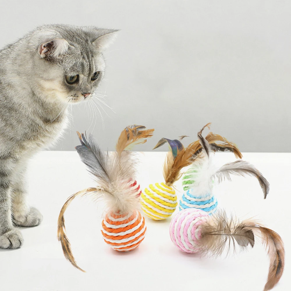 

Sisal ball cat interactive knitting toy ball grinding claw self hi toy cat toy