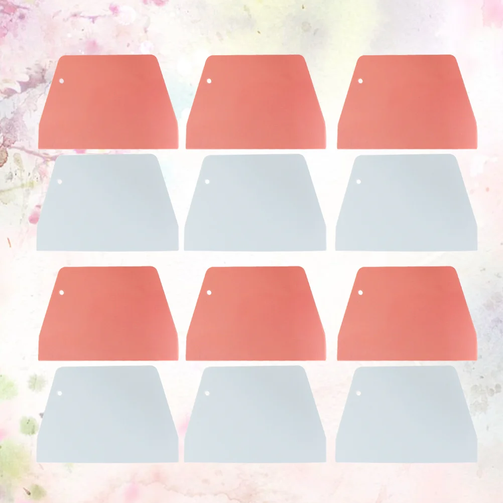 30Pcs Baking Trapezoid Scraper Plastic Cake Cake Scraper Baking Supplies (Pink, White for Each 15Pcs)