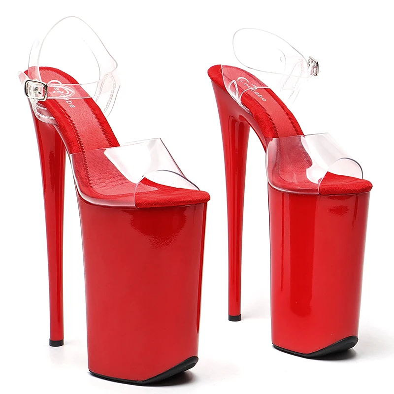 Leecabe  26CM/10inches PVC Upper  platform and heel  sexy exotic High Heel platform   Pole Dance sandals shoes