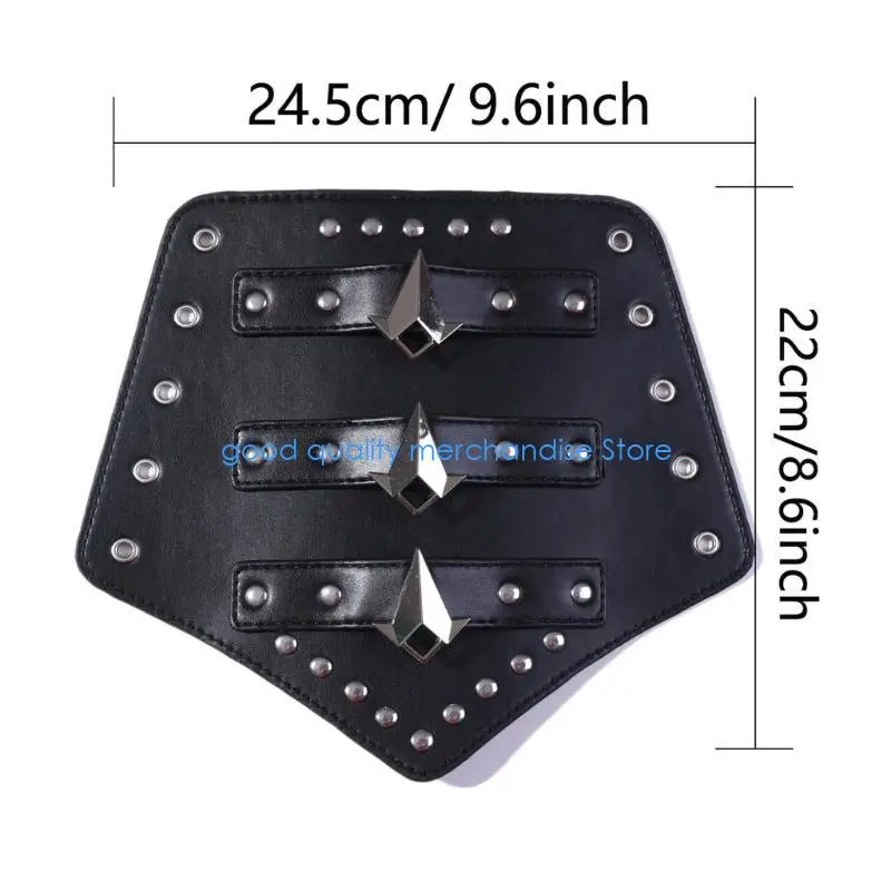 Y5JD średniowieczna opaska na nadgarstek mężczyźni Cosplay czarna rękawica Bracer rękawica dla mężczyzn Cosplay opaska z PU na i