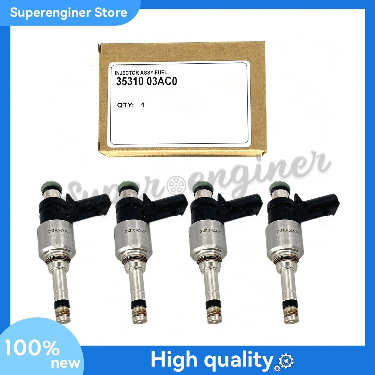 

4Pcs Fuel Injector 35310-03AC0 for 2019-2021 Hyundai Elantra Kia Sportage Eco1.4L 3531003AC0