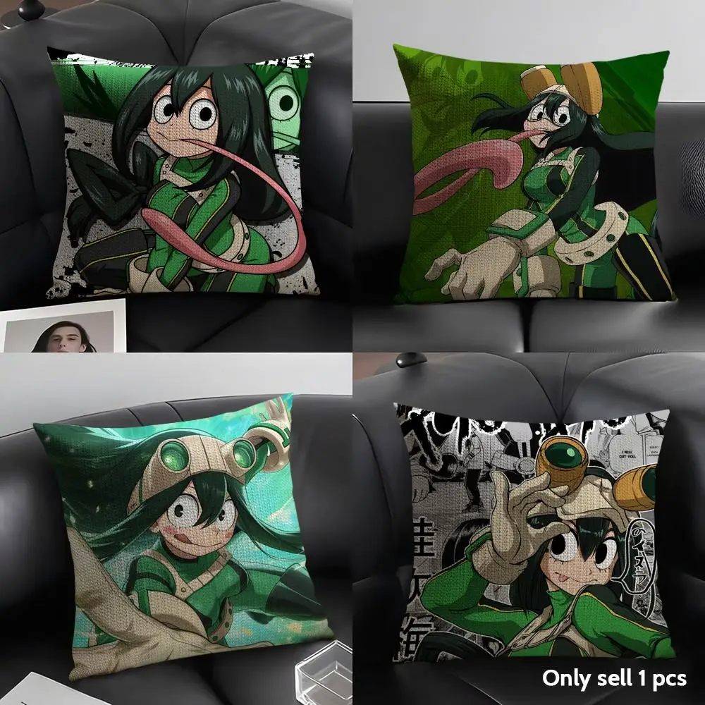 My Hero A-Academia Cushion Cover Natural Linen Organic Fabric Double-Sided Printing Breathable Perfect Gift For Decor