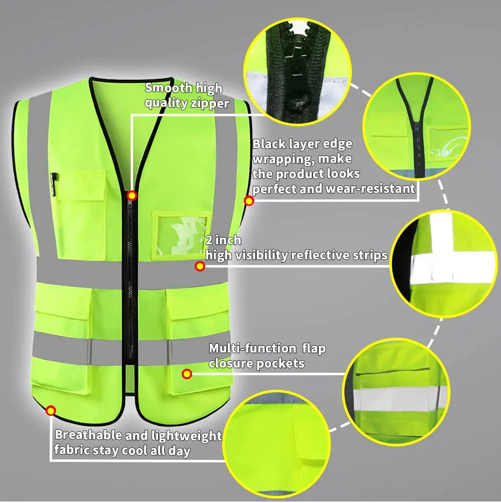 Gilet di sicurezza riflettente ad alta visibilità XXXL giacca da moto gilet di sicurezza segnale fluorescente polizia per uomo donna