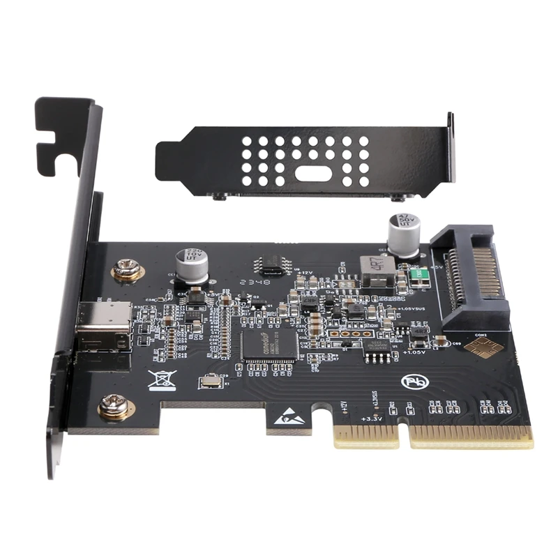 

Карта расширения IOCREST USB 3.2 PCI Express PCI-E 4X к USB3.2 Gen2 X2 Type-C 20 Гбит/с с питанием от SATA Asmedia ASM3242