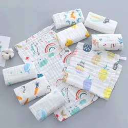 6 Layer Baby Cotton Muslin Towel Newborn Face Washcloth Hydrophilic Burp Cloths Kids Bebe Bath Saliva Towels Gauze Handkerchiefs