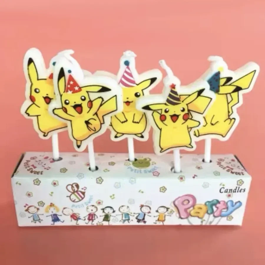 Nowy Pokemon Pikachu Anime Świeca Kawaii Pikachu Kreskówka Świeca Urodzinowa Dekoracja Tortu Akcesoria Imprezowe Z Pudełkiem Zabawka Prezenty