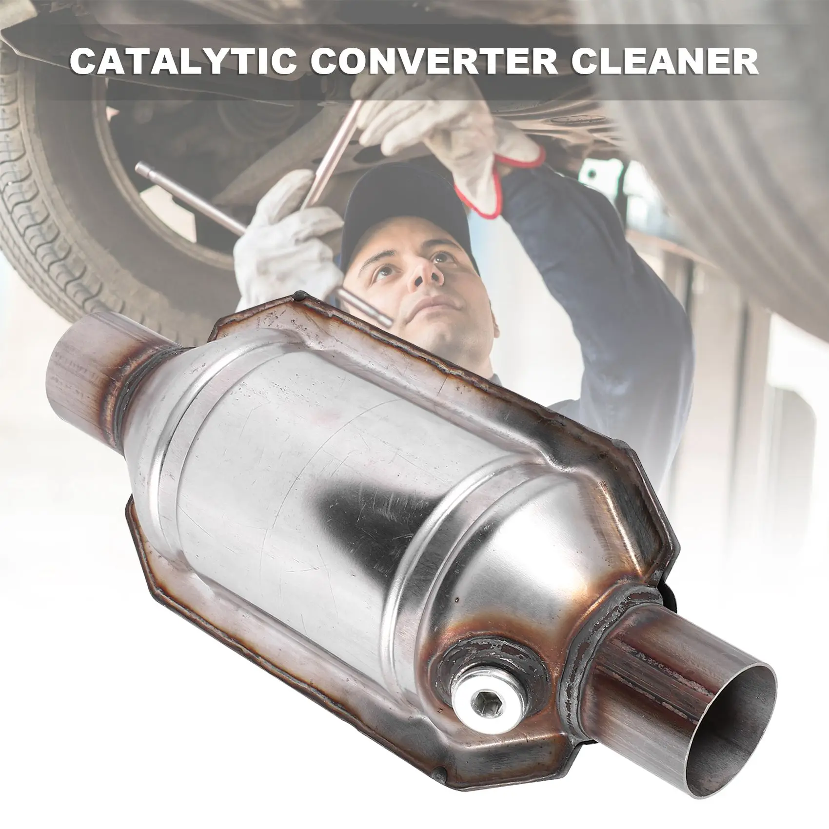 Inlet/Outlet Universal Catalytic Converter, with O2 Port & Heat Shield 53004 Car Stainless Steel Catalytic Converter