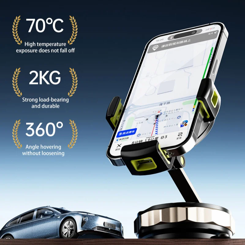 Magnetic Phone Holder Vacuum Suction Base 360° Rotatable Stand for All Smartphones Compatible with iPhone Android Mobile Devices