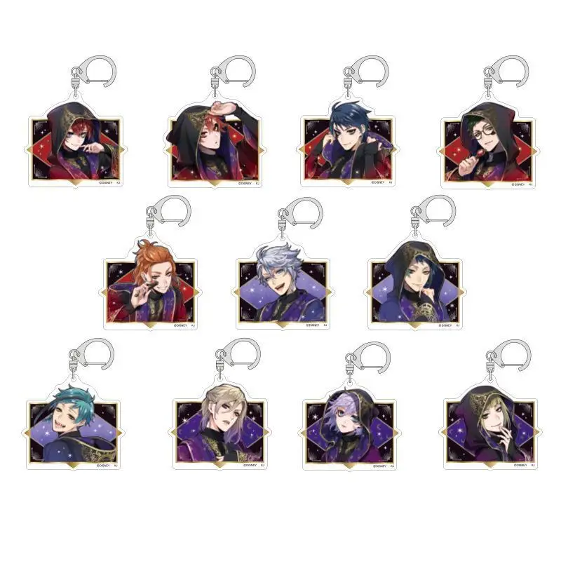 

Disney Twisted-Wonderland Acrylic Keychain Trey Clover Jack Howl Anime Peripheral Creativity Uniform Modeling Acrylic Keychain