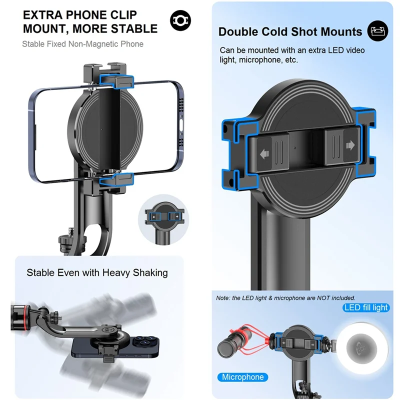 

【Покупайте-улюбимый!】Палка для селфи для мобильного телефона, стабилизатор камеры для смартфона, портативный инструмент для заполняющего света для фотосъемки в реальном времени и